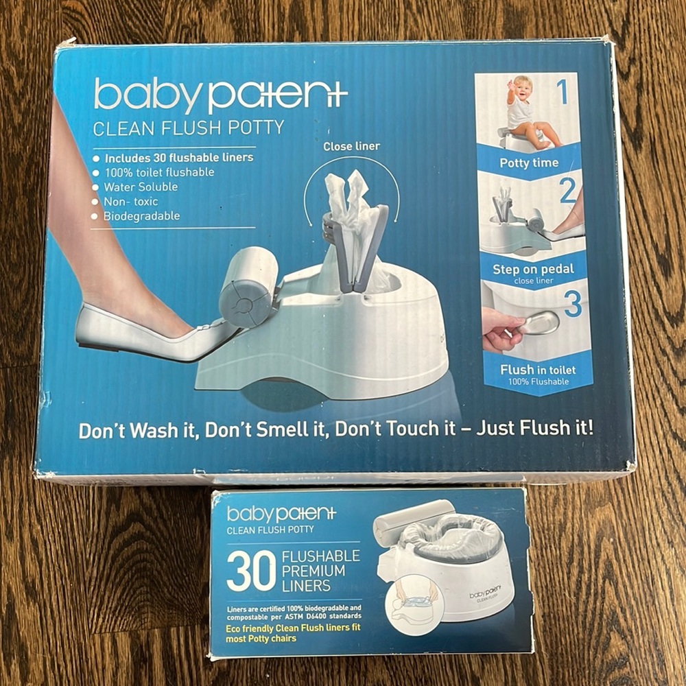 Baby patent clean flush potty and liners